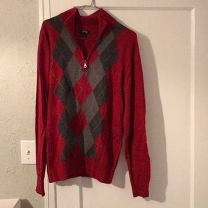 3/4 zip argyle sweater
